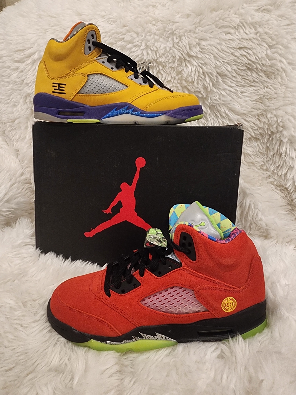 Air Jordan 5 Retro Colorblock Sneakers - Yellow & Red
